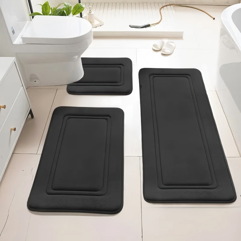 3pcs set Household Non-Slip Bath Mat Absorbent Floor Rug